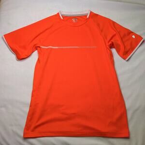 Prince Tennis T-Shirt Men's Small Orange Athletic Fit Workout Tee Flawed